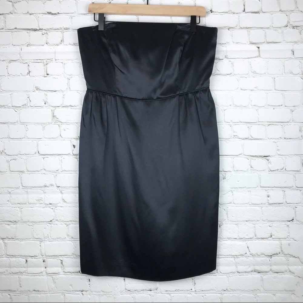 J. Crew Silk Black Strapless Mini Dress LBD